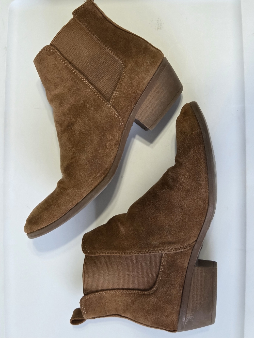 Dunes Jagger Cognac Faux Suede Chelsea Boots 8.5W 🌵 Sz 8.5 W/Wide Boho Chic - Picture 3 of 15